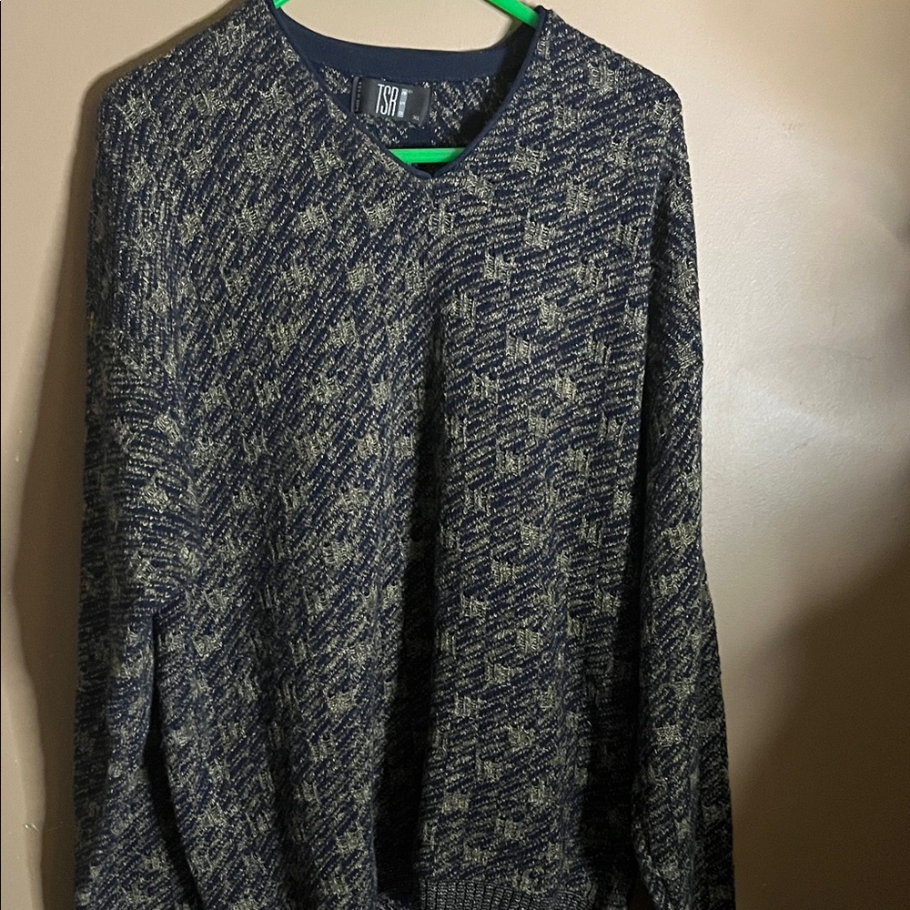 😄80’s sweater USA drop shoulders geometric pattern